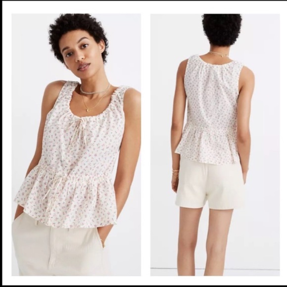 MADEWELL🌸🌸Shirred drawstring tank top various Sz - Picture 3 of 10